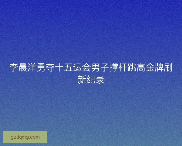 李晨洋勇夺十五运会男子撑杆跳高金牌刷新纪录